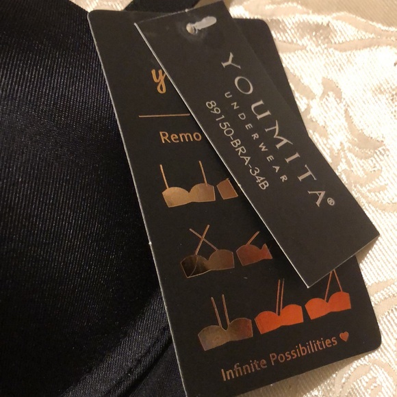 NWT YOUMITA BRA SIZE 34 B COLOR BLACK. - Picture 2 of 7